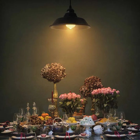 Zwarte industriële retro vintage E27 keuken plafond hanglamp ~4509