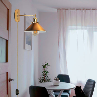 Plug-in wandlampen - E27 metalen wandlamp voor binnen in de slaapkamer ~2224