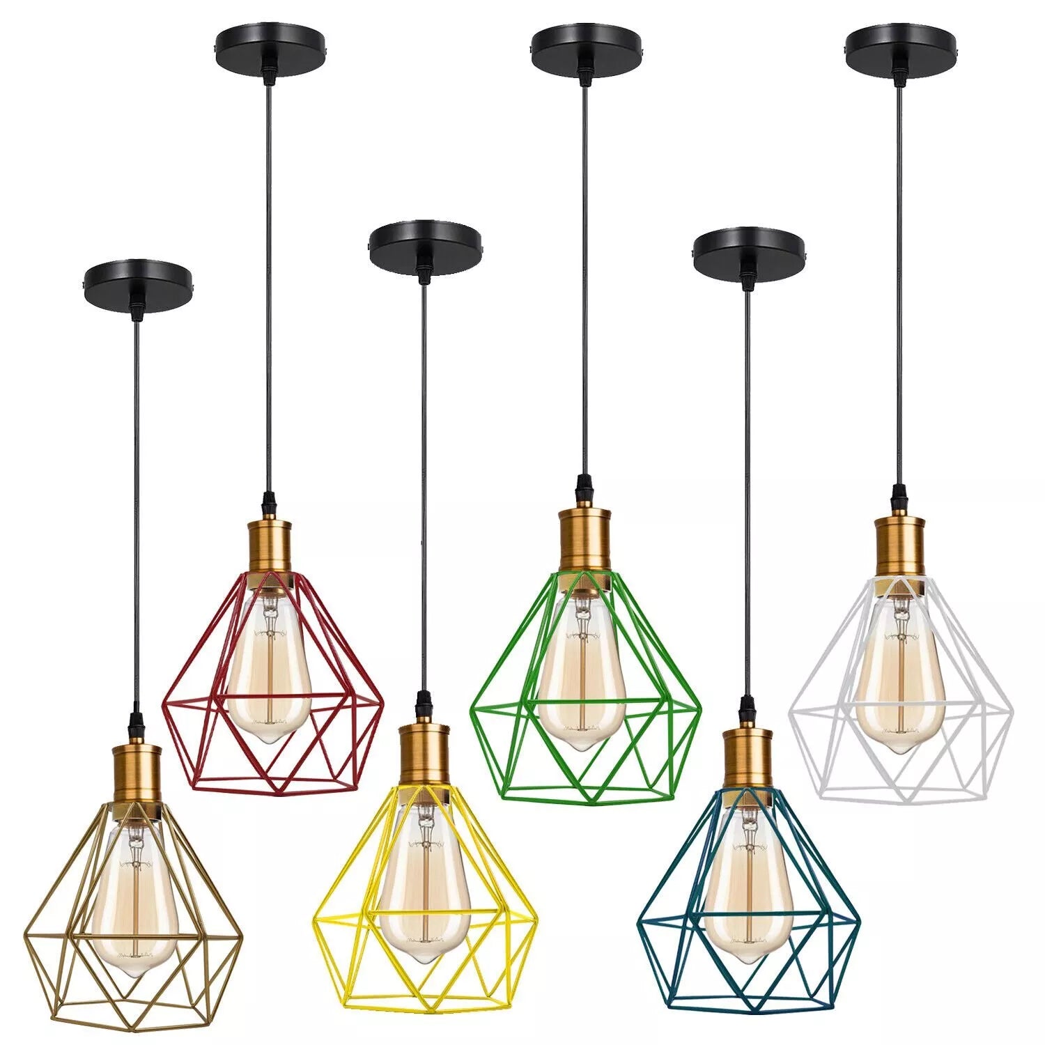 Modern Diamond Cage Pendant Light