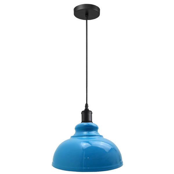 Hanglamp met koepelvormige kap van metaal, plafondlamp ~5259 – Blauw / Ja