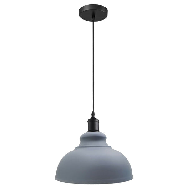 Hanglamp met koepelvormige kap van metaal, plafondlamp ~5259 – Grijs / Ja