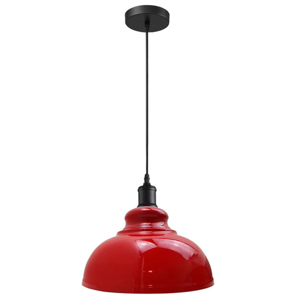 Hanglamp met koepelvormige kap van metaal, plafondlamp ~5259 – Rood / Ja