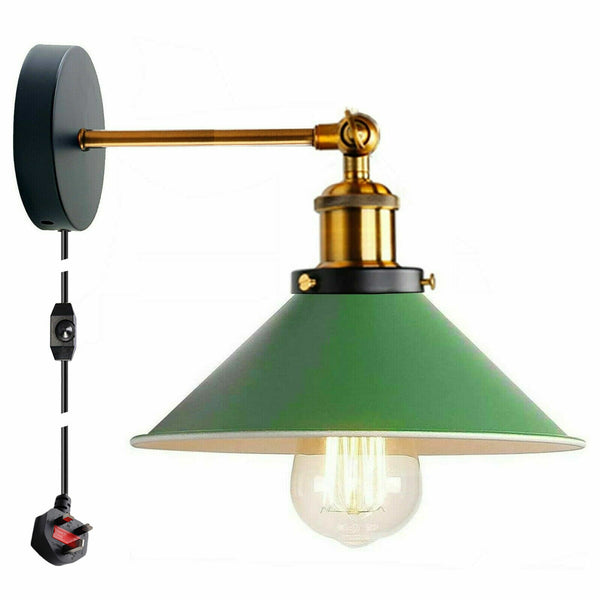 Vintage metalen retro moderne wandlamp met stekker ~ 5368 – Ja / Groente