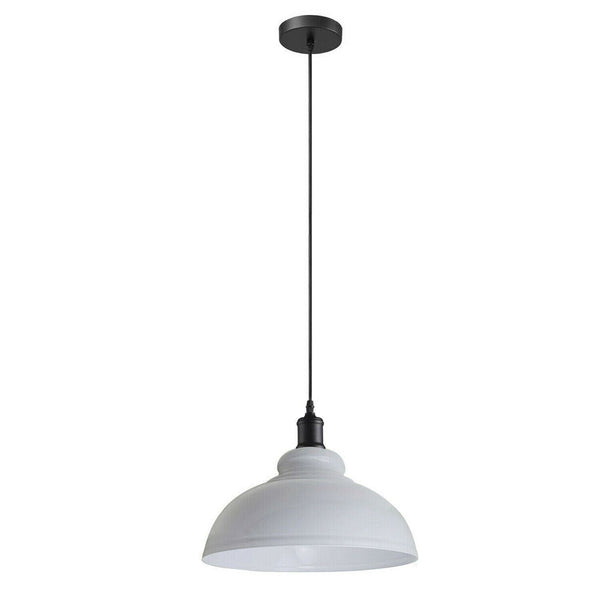Hanglamp met koepelvormige kap van metaal, plafondlamp ~5259 – Wit / Ja