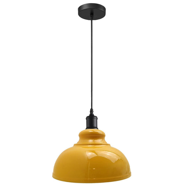 Hanglamp met koepelvormige kap van metaal, plafondlamp ~5259 – Geel / Ja