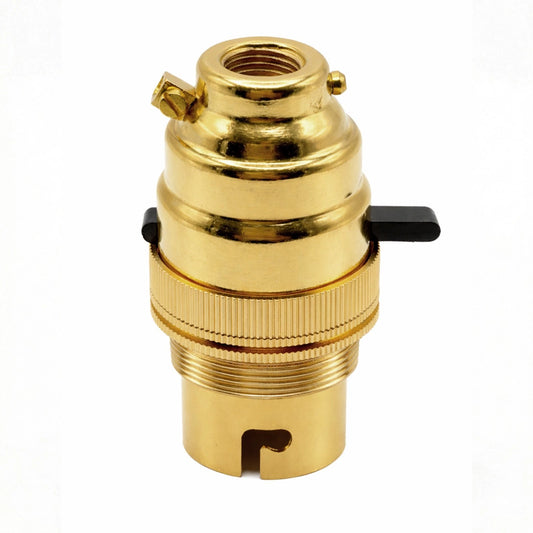 B22 Metal Lamp Holder with Integrated Push-Button Switch ~6660