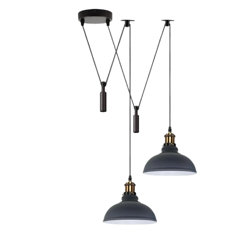 2 Head Ceiling Pendant Spider Light, 29cm Metal ~6147