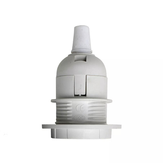 Witte lampenkaphouderring E27 Edison met kapring en snoergreep ~2981 