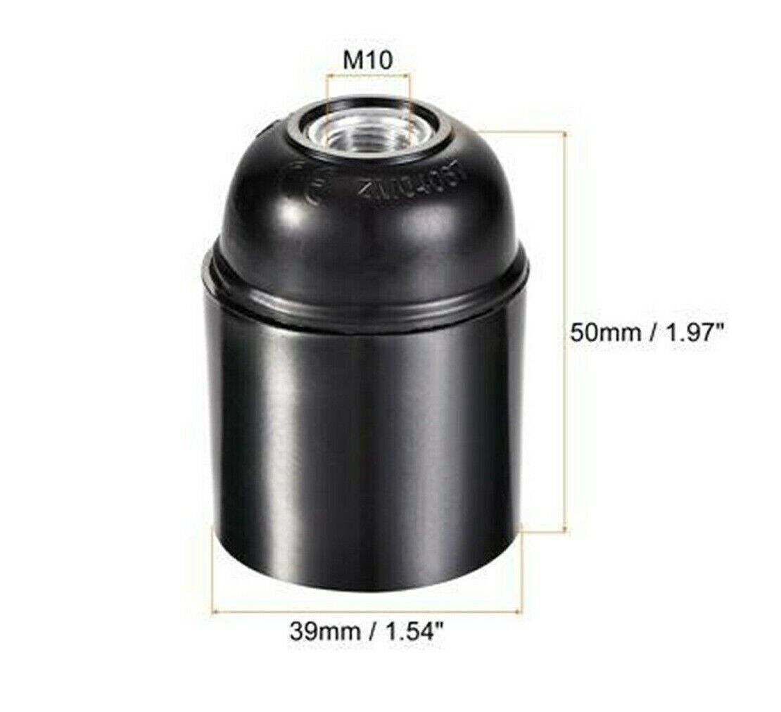 E27 screw Bakelite lamp holder Black ~