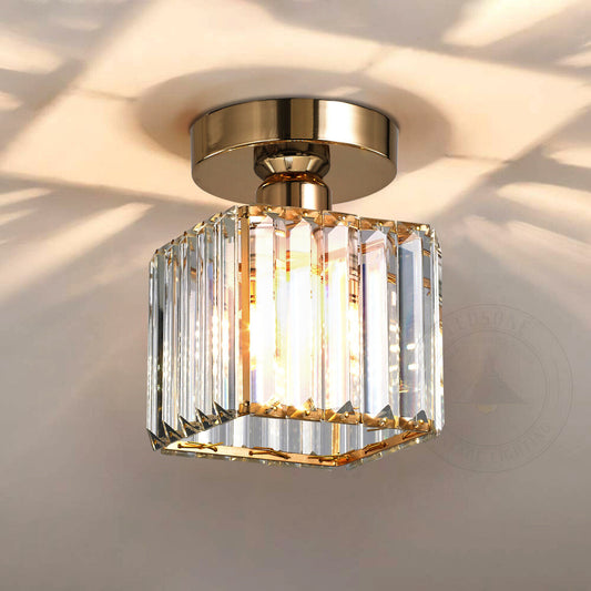 Set of 2 Modern Ceiling Lights Small Crystal Flush Mount ~6037