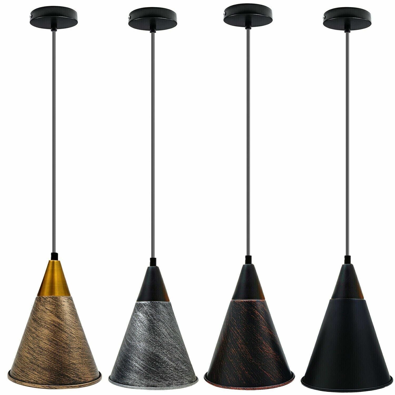 collection of vintage style metal pendant ceiling lights