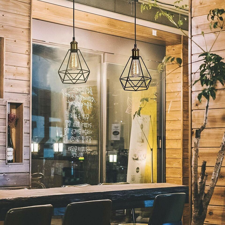 Diamond Cage Pendant Ceiling Hanging Light Fixture