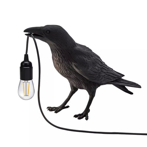 Vogel tafellamp zwart met gratis lamp~4780 