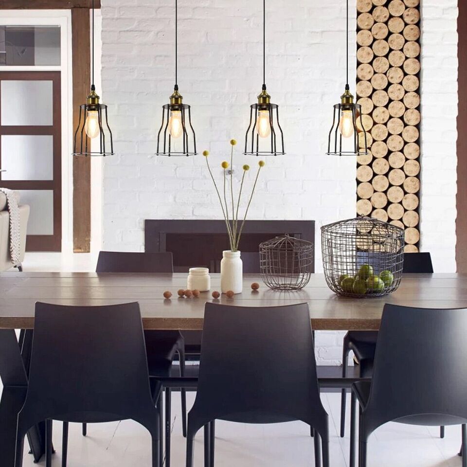 Black Cage Pendant Light for living room
