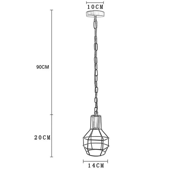 Geborstelde zilveren plafondlamp, vintage metalen kooi hanglamp~5786  – Geborsteld zilver / Nee