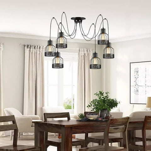 Industrial Spider Pendant Light | Multiple Ceiling Light Fixture ~6139