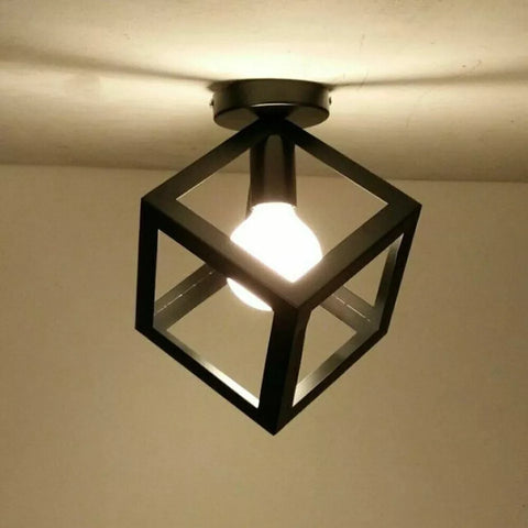 Plafondlamparmaturen, industriële kooiplafondlamp~5751