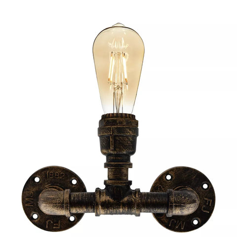 Industriële wandlamp met één kop, loft, waterpijp, steampunk wandlamp ~ 2132