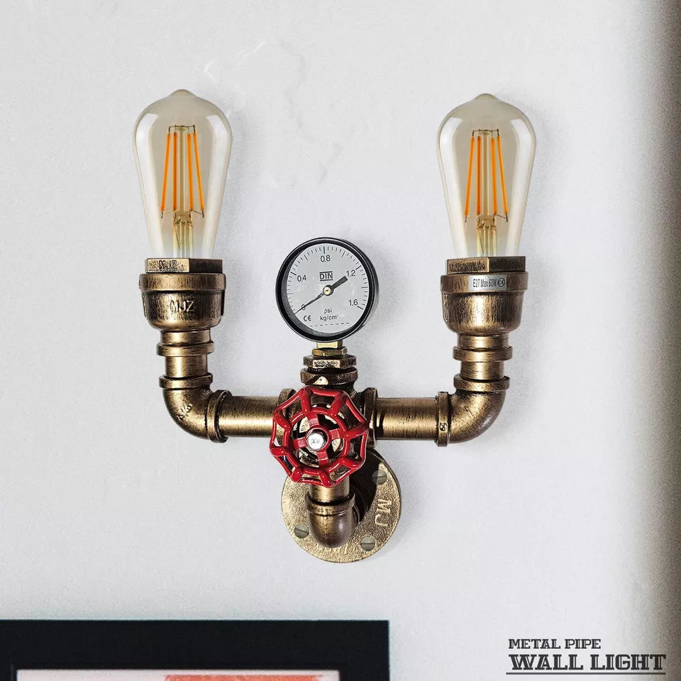 metal pipe wall light