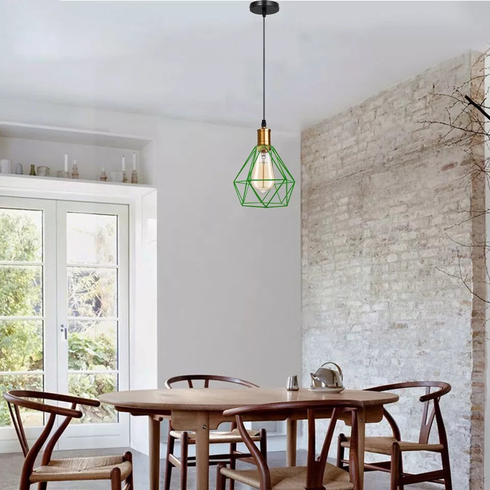Modern Diamond Cage Pendant Light