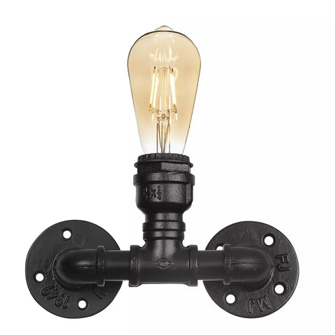 Industriële wandlamp met één kop, loft, waterpijp, steampunk wandlamp ~ 2132