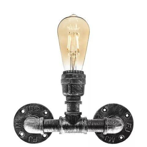 Industriële wandlamp met één kop, loft, waterpijp, steampunk wandlamp ~ 2132