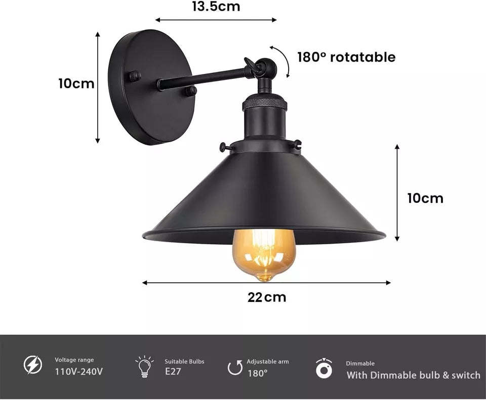 Black wall-mounted light fixture 