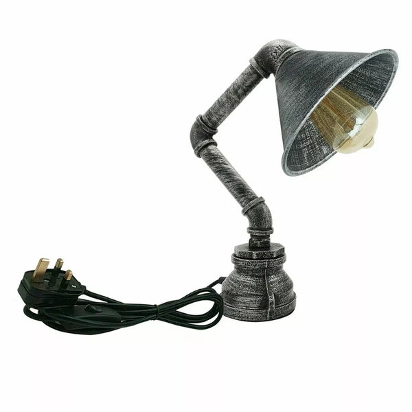 Grote tafellampenkappen Steampunk tafellamp~2260 – Geborsteld zilver