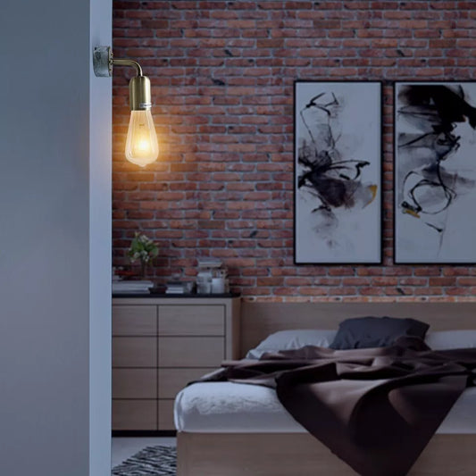 Vintage wandlamp van metaal, rustiek, E27-fitting, wandlamp ~ 6015