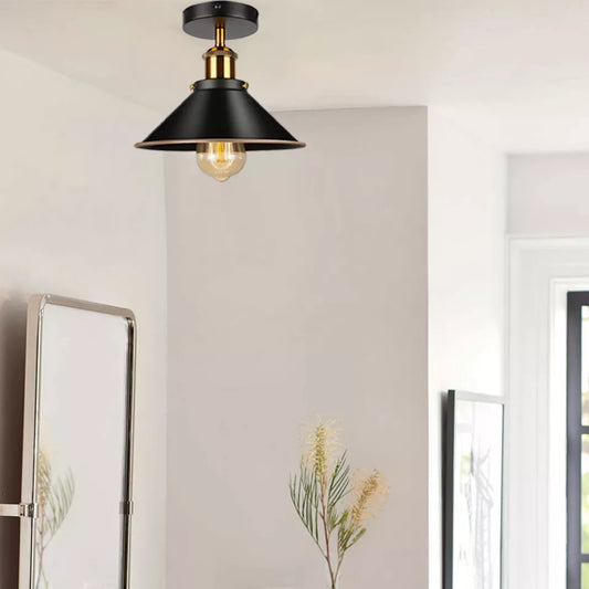Vintage plafondlamp met zwarte gouden lijn ~ 6032 