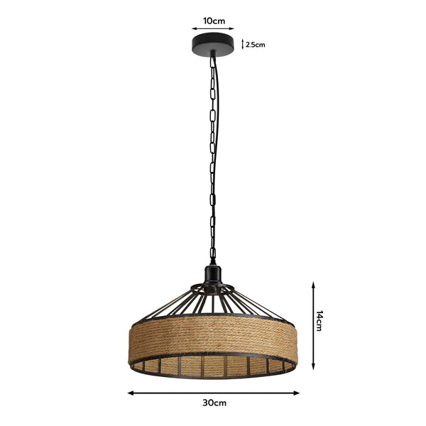 Woonkamer Grote Touw Hanglamp~5345 – 30 cm / Met lamp