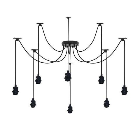 Moderne zwarte hanglamp vintage Spider kroonluchter ~ 5114