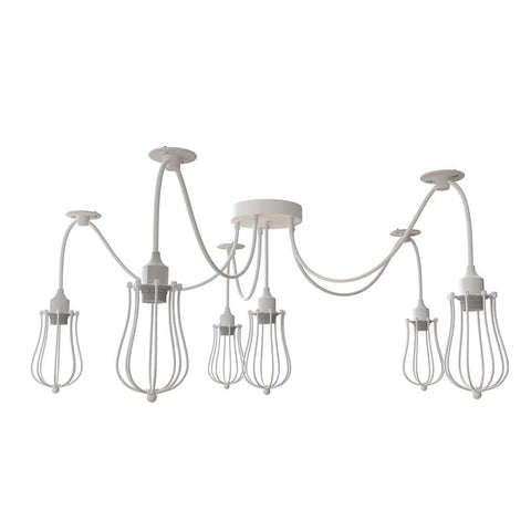 6-weg Spider Light E27 hanglamp, verstelbare kabel met swaghaak~5083