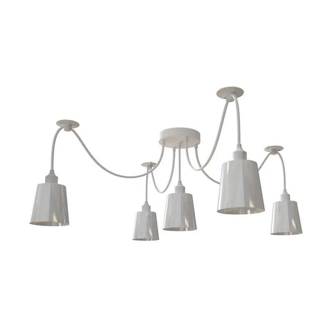 5-voudige Spider-hanglamp voor Britse woningen, minimalistisch wit~5086
