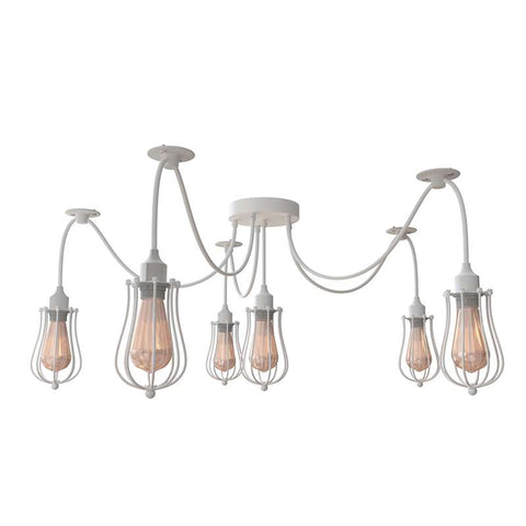 6-weg Spider Light E27 hanglamp, verstelbare kabel met swaghaak~5083