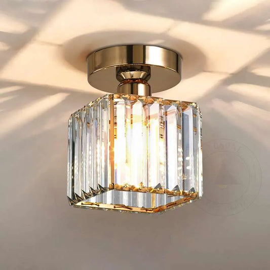 Square Glass Crystal Pendant Light