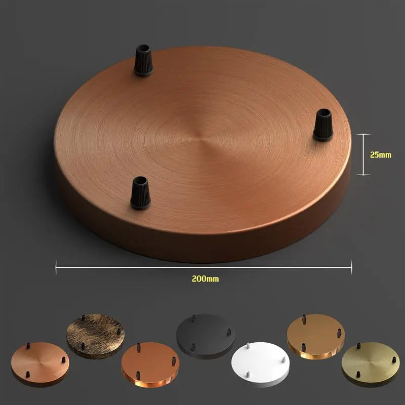 Vintage veelkleurige metalen plafondrozet met 3 gaten, hanglamp voor aan de muur~4954