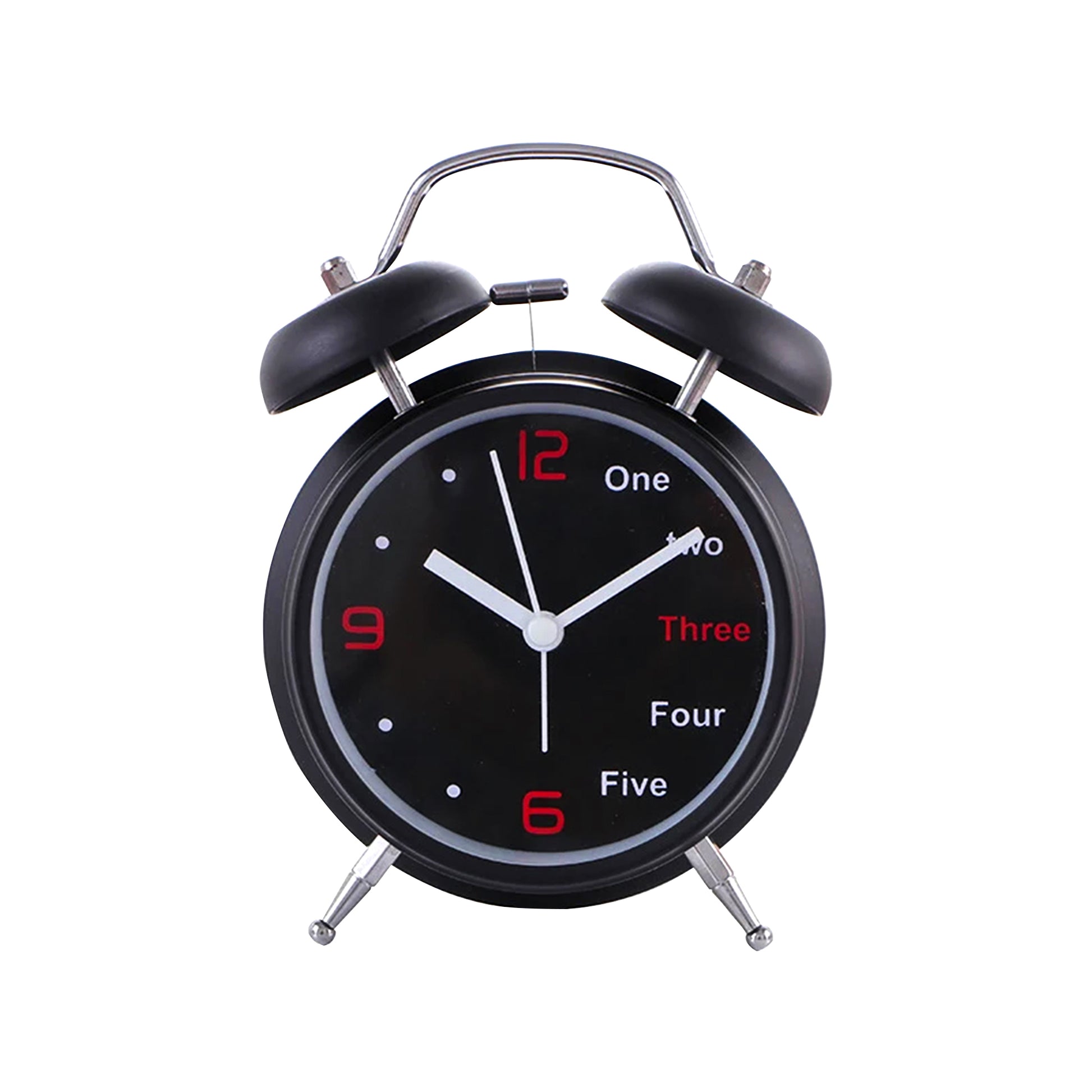 Modern twin bell alarm clock with loud wake-up sound