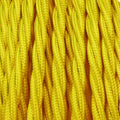 1M/5M/10M 3-aderige gedraaide elektrische kabel, effen geel, stof, 0,75 mm~4858