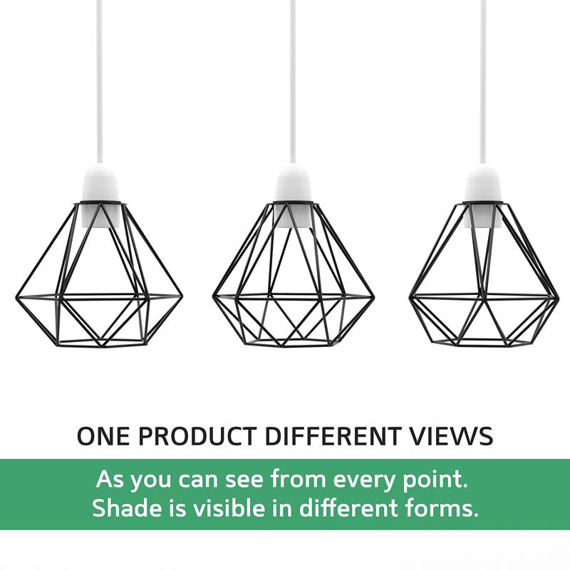 Modern Geometric diamond metal Wire lamp shade-Detail