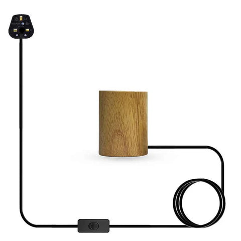 Houten voetlamp Plug-in tafellamp ~4557