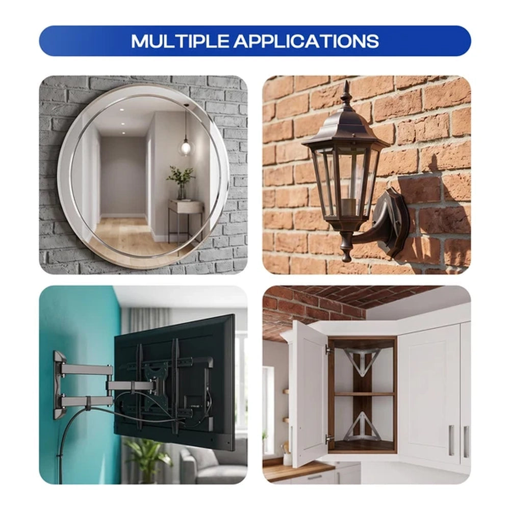 wall plugs used for a mirror, outdoor lamp, TV bracket and cupboard