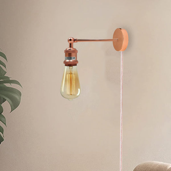 Wandlamp met stekker, vintage wandlamp, roségoud ~1453