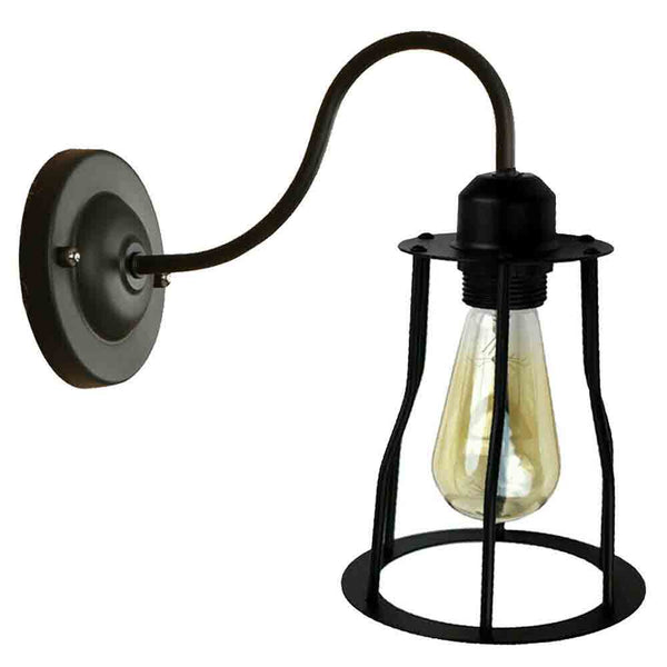 Vintage Cage Wandlampen Zwarte Wandlampenkap ~2900 – Mokvorm