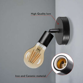 Verstelbare E27 Wandlamp Zwarte Wandlamp ~4737