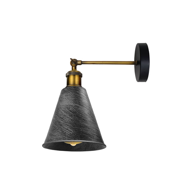 Messing keukenwandverlichting~1173 – Geborsteld zilver / Met lamp