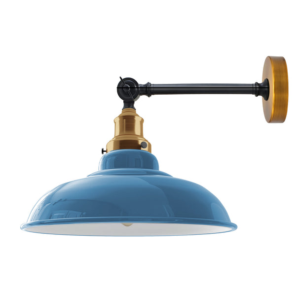 Verstelbare vintage wandlamp in industriële stijl ~3464 – Lichtblauw