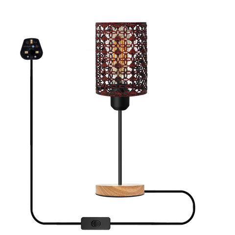 Tafellamp met zwarte kooi van metaal ~5307