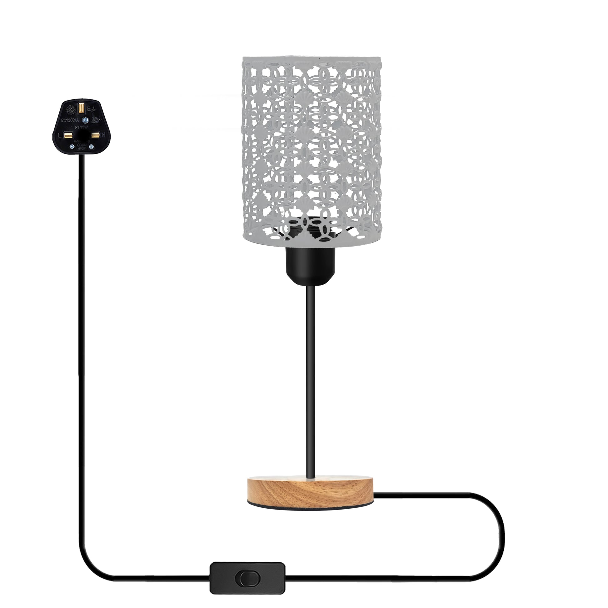 White Metal Wire Cage Stande Table lamp without Bulb