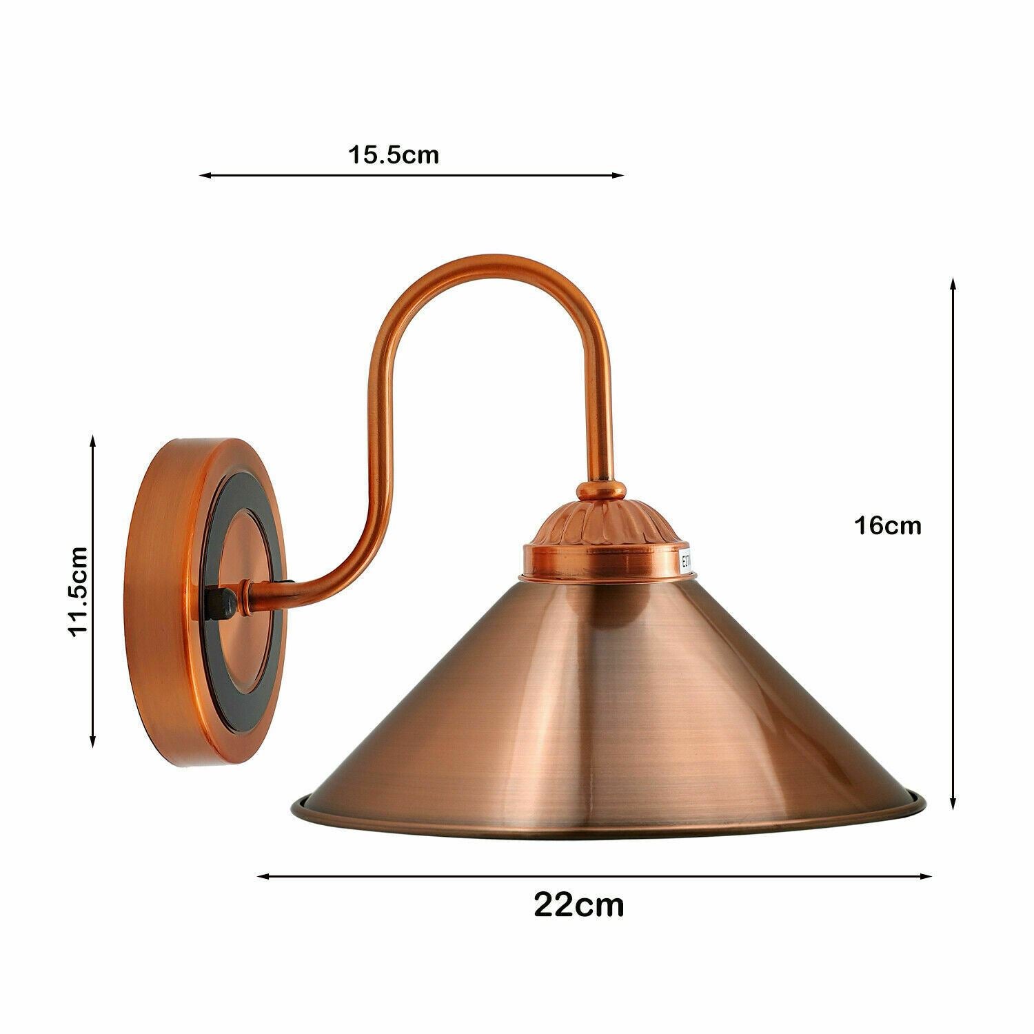 Modern Copper Metal Wall Light Lamp Sconce Fixture Bedroom Hallway with E27 Base~1287 - LEDSone UK Ltd
